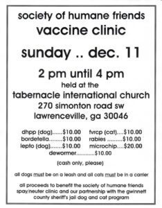 Pet Low-Cost Vaccine Clinic (Lawrenceville)